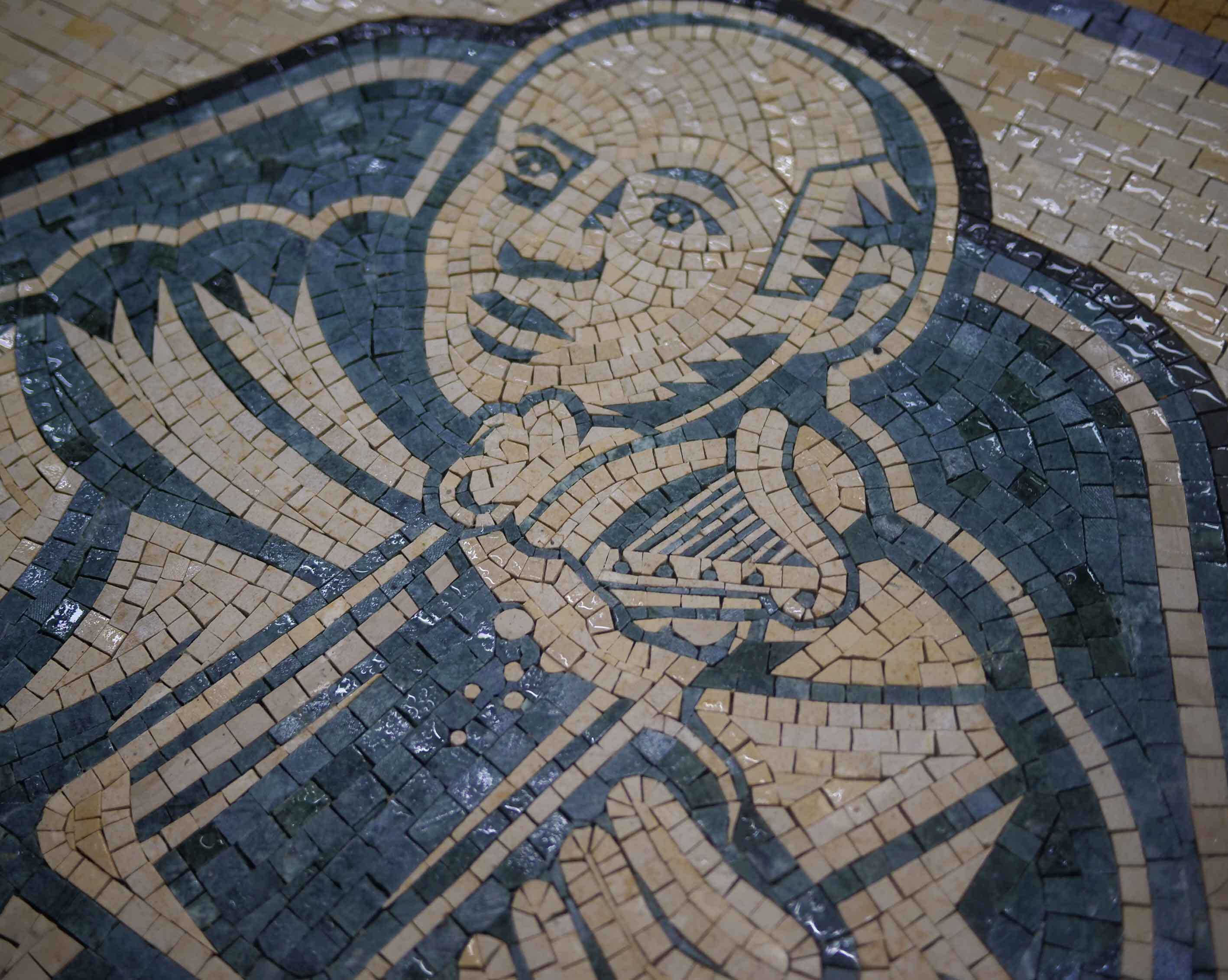 The Harp Habit Logo Design - Mosaic Wall Art Outdoor - Mesh Backing - Image 2
