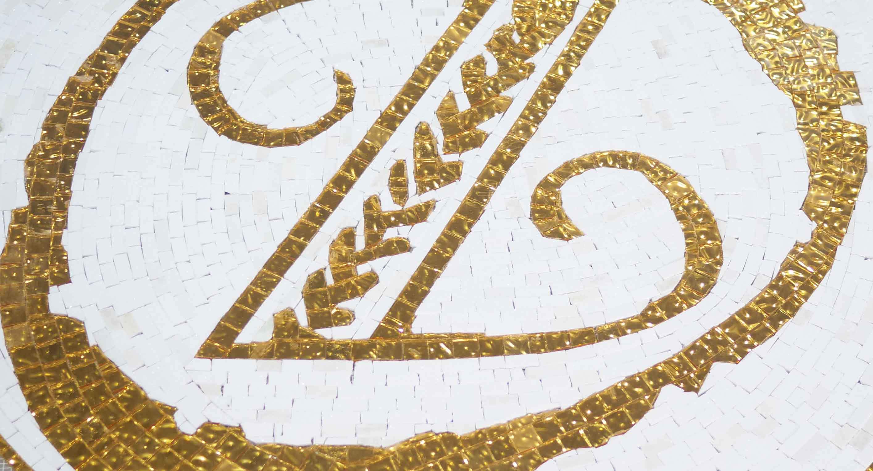 Custom Golden Letter Mosaic Medallion - Image 2