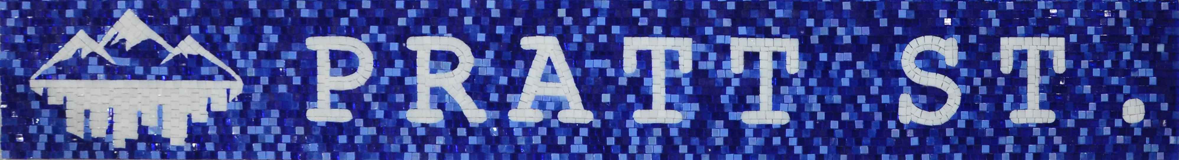 Pratt Text - Glass Ancient Mosaic Custom - Mesh Backing