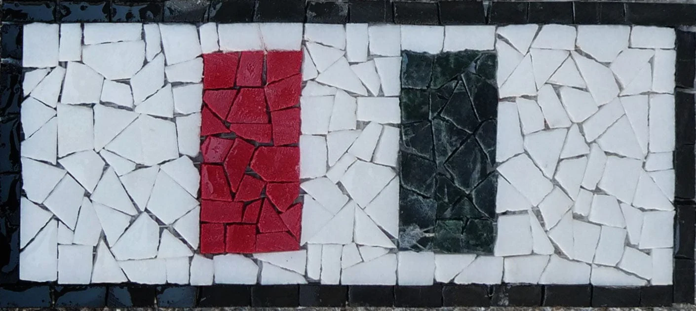 Geometric Rectangular Design - Marble Mosaic Wall Art Handmade - Mesh Backing