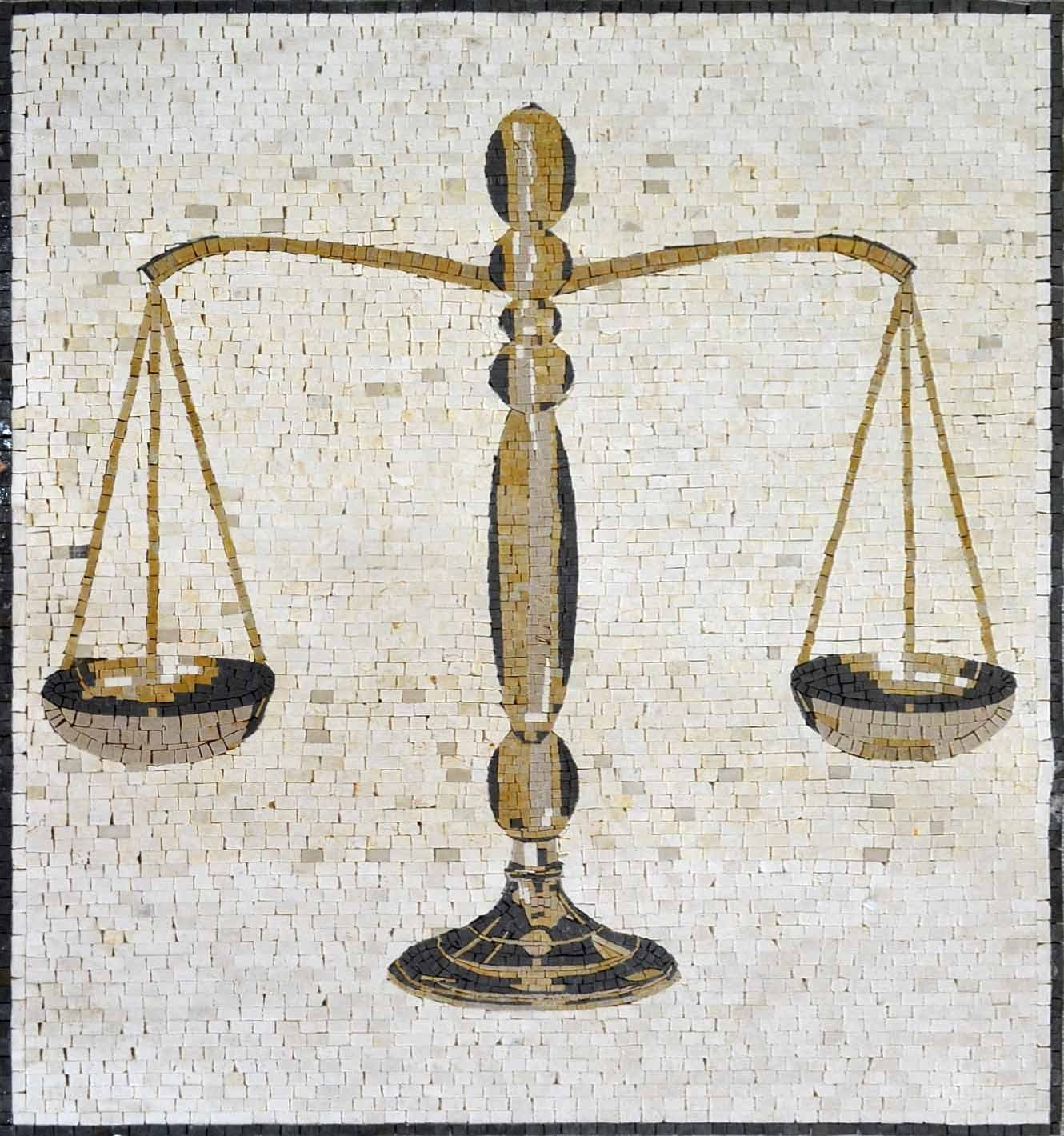 Artistic Justice Scale - Marble Mosaic Balance Custom - Mesh Backing
