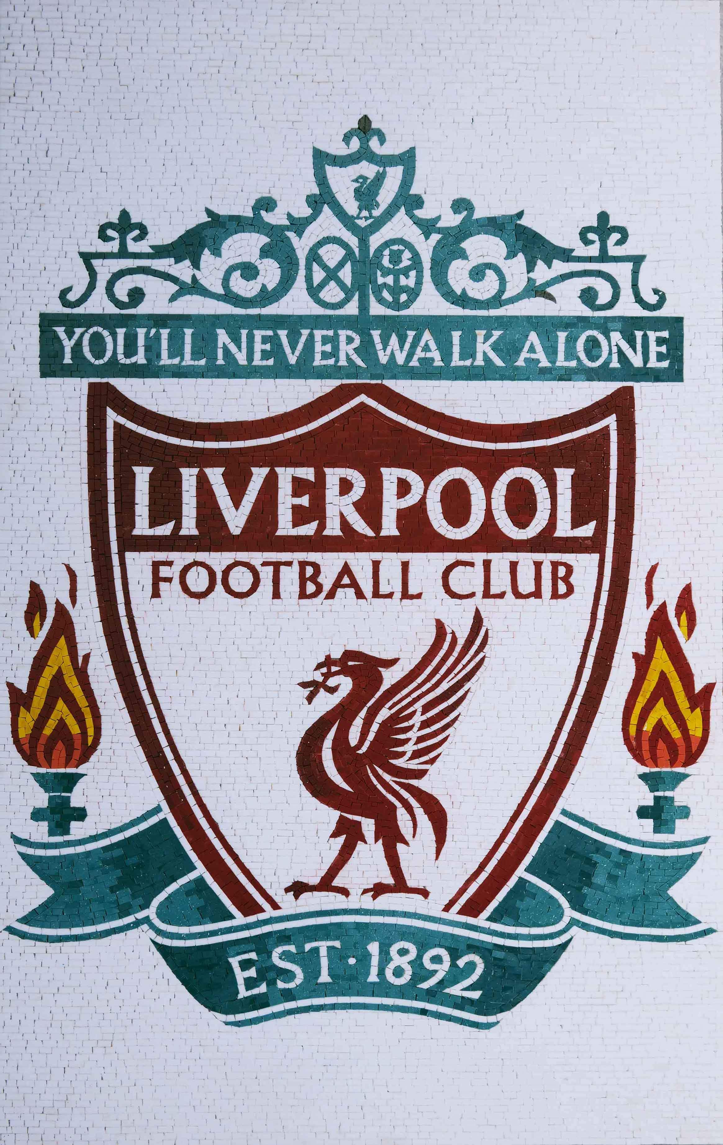 Liverpool Emblem - Byzantine Mosaic Custom Art - Mesh Backing